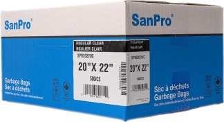 SanPro® Clear Polyethylene Garbage Bags 20'' x 22'' CS/500.